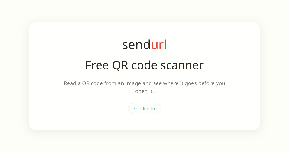QR Code Scanner Online: Read a QR Code From an Image — SendURL